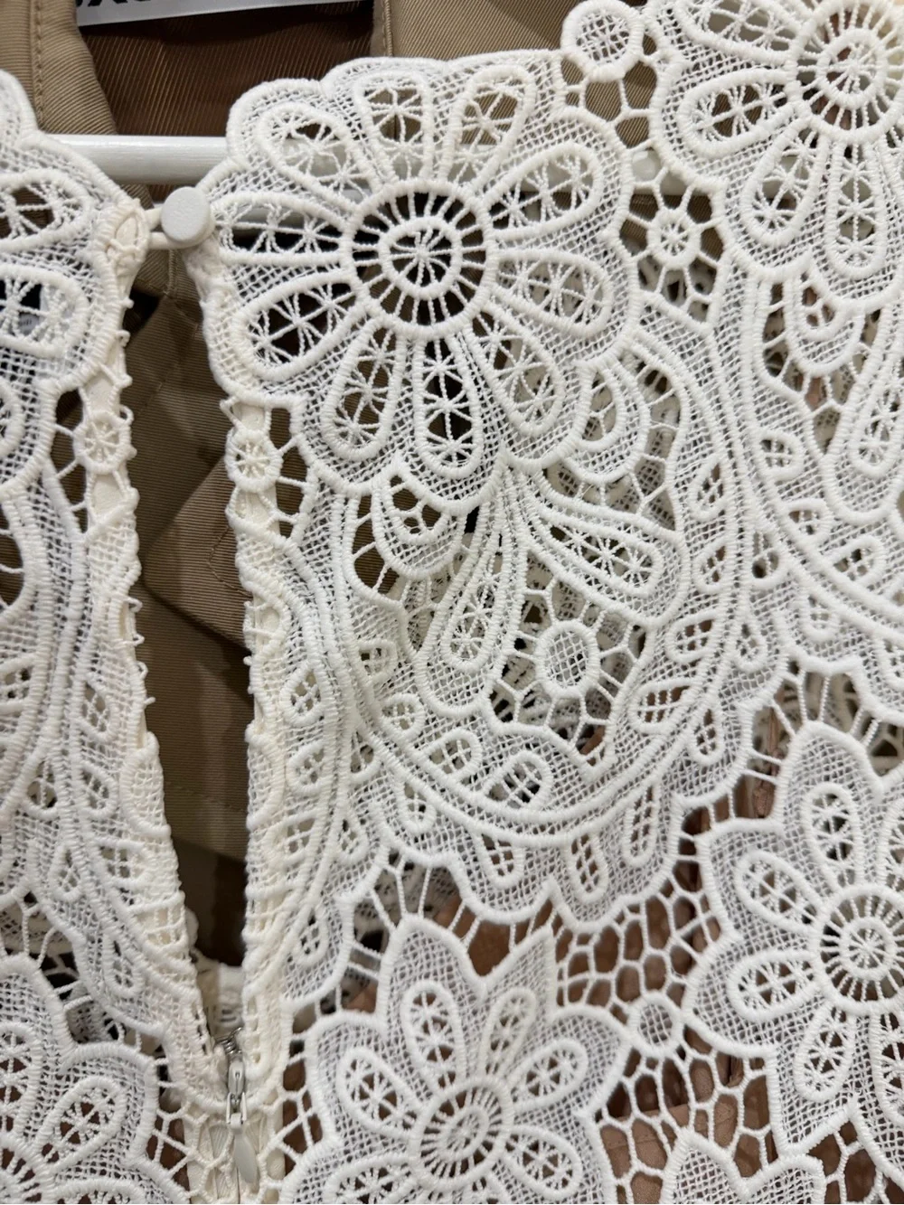 Self-Portrait Cream Floral Crochet Midi Dress - Picture 6 of 8